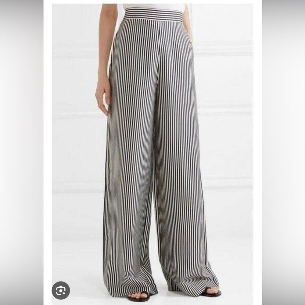 Zimmerman Striped Black and White Wide-Leg Palazzo Pants size 2P